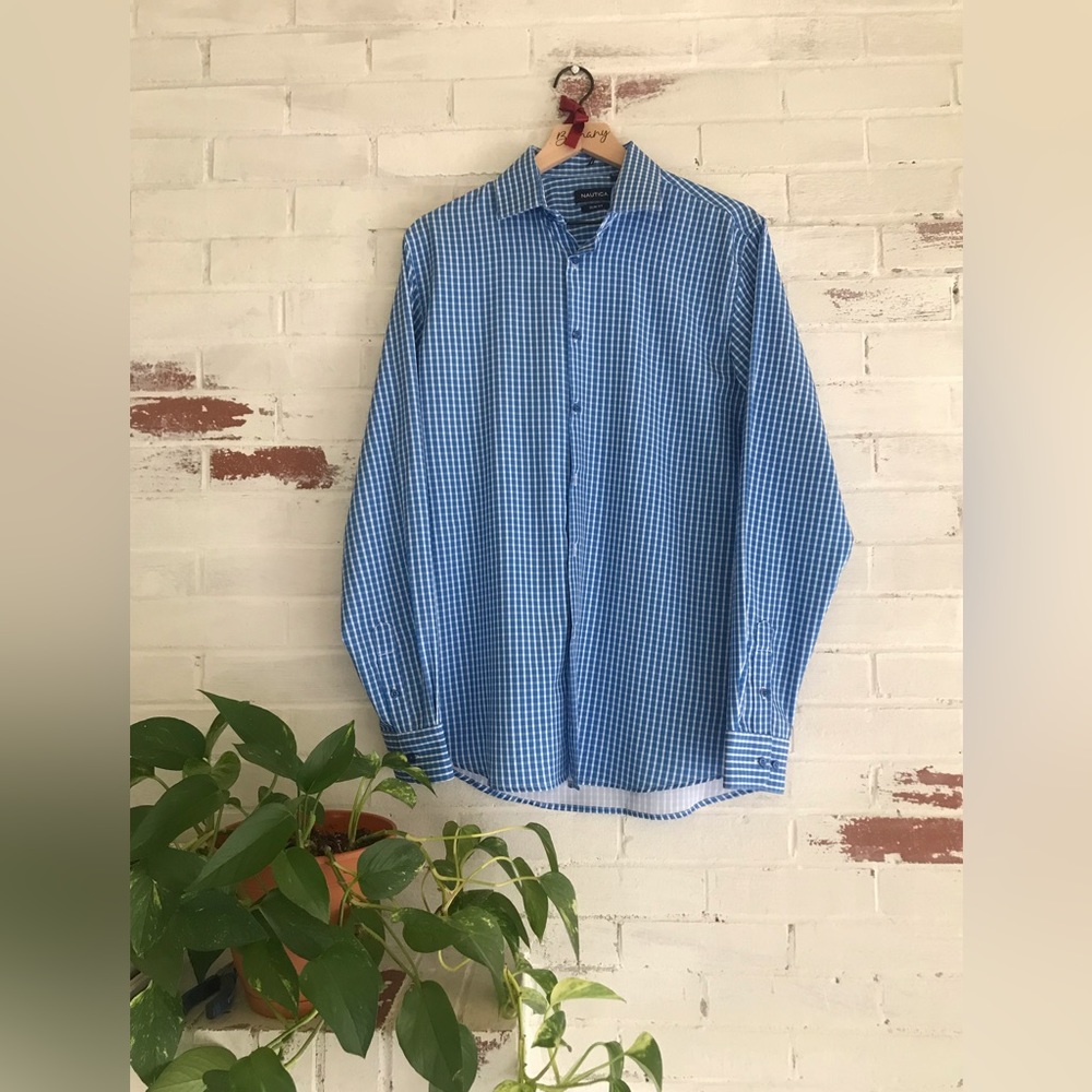 Nautical slim fit performance material shirt size m